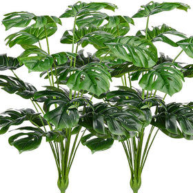 CLONG artificial palm leaves close-up showing realistic texture and vibrant color for outdoor decor.
