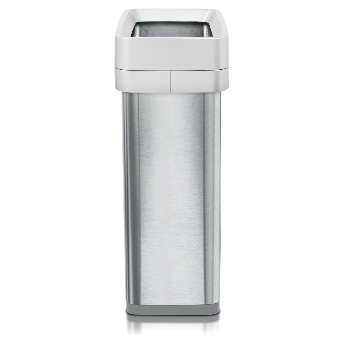 Clorox 13-gallon trash can side profile, compact footprint for narrow spaces.