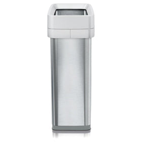 Clorox 13-gallon trash can side profile, compact footprint for narrow spaces.