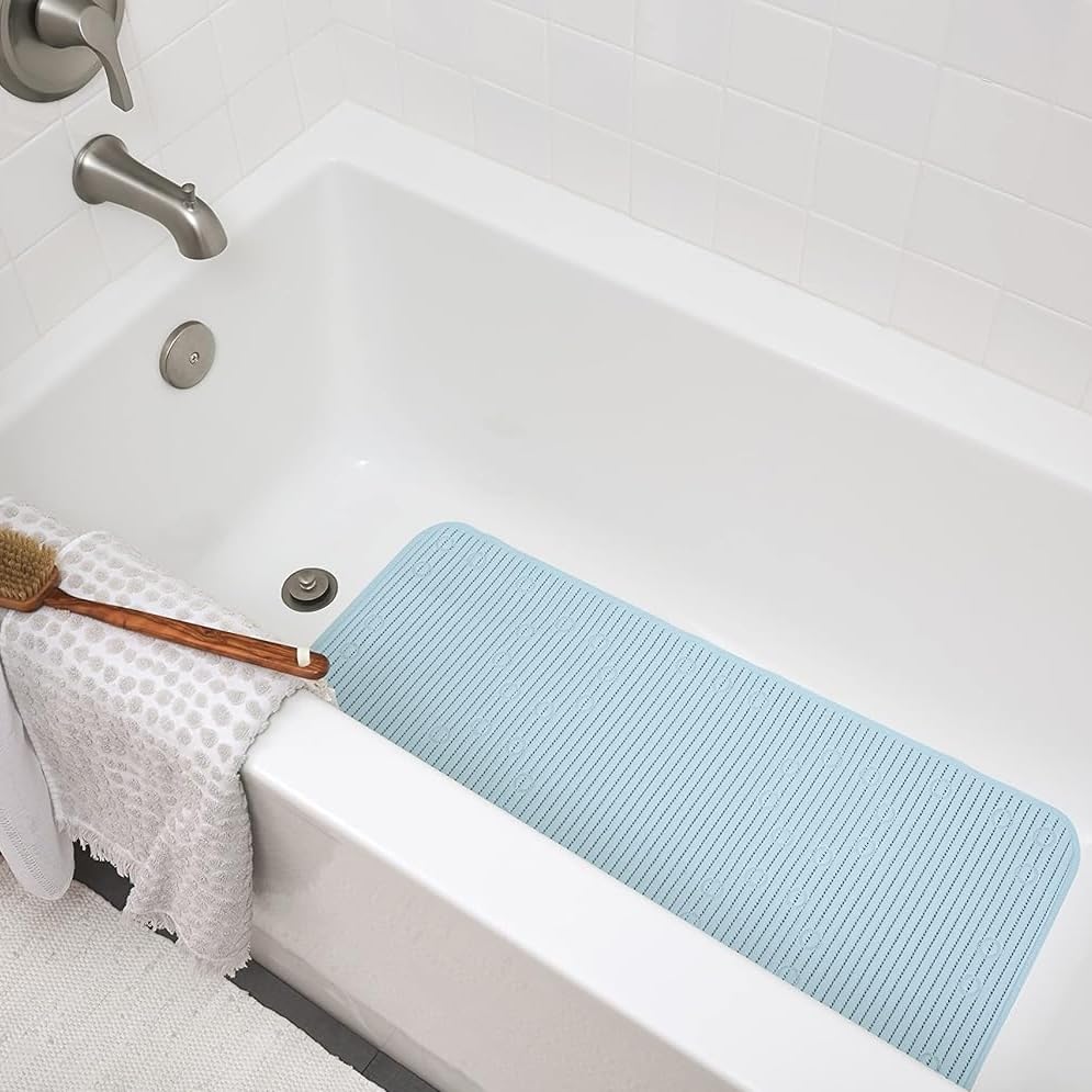 Clorox bath mat with suction cups secures in-tub stability.