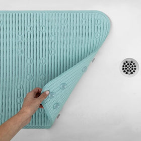 Clorox bath mat is machine washable for easy cleaning.