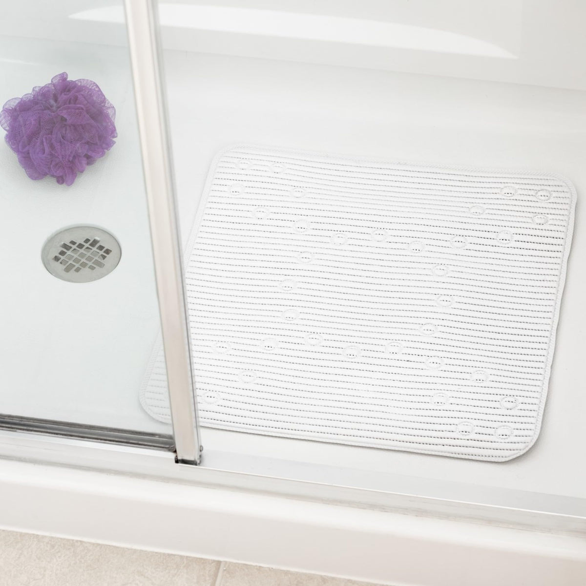 Clorox Cushioned Shower Mat includes antimicrobial agents to inhibit mold.