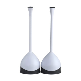 Clorox toilet plunger 2-pack ready for quick unclogging in any bathroom.