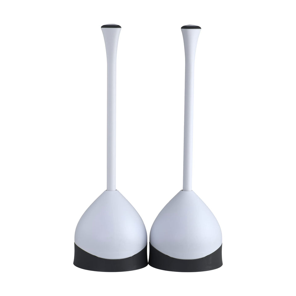 Clorox toilet plunger 2-pack ready for quick unclogging in any bathroom.
