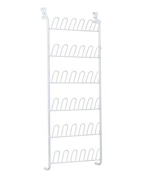 ClosetMaid 8040 over-door shoe rack front view showing 18 pairs organized