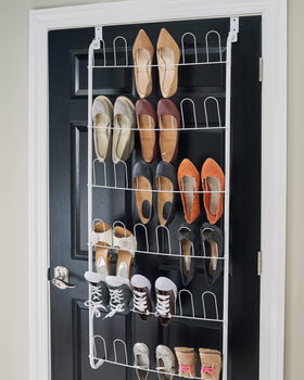 ClosetMaid 8040 over-door shoe rack side view highlighting compact depth