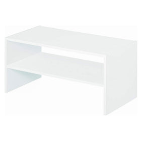 Close-up shows the two fixed shelves for sturdy storage.