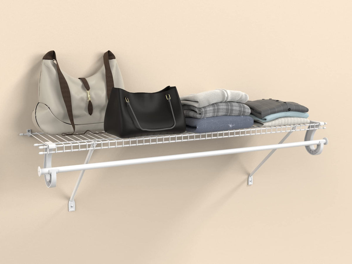 ClosetMaid four-foot width fits wall-to-wall closets for versatile layouts.