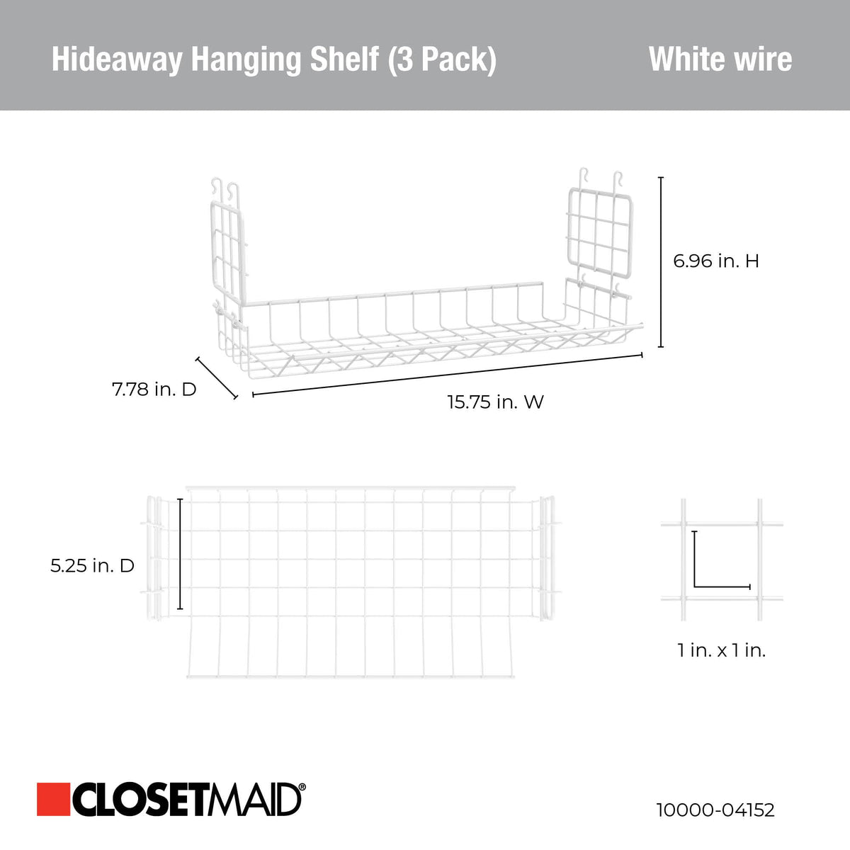 ClosetMaid Hideaway shelf in laundry room helps organize loose items