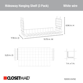ClosetMaid Hideaway shelf in laundry room helps organize loose items