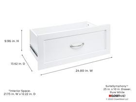 ClosetMaid SuiteSymphony deep drawer stores small items neatly.