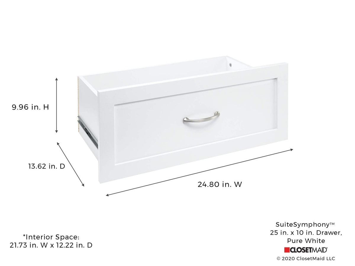 ClosetMaid SuiteSymphony deep drawer stores small items neatly.