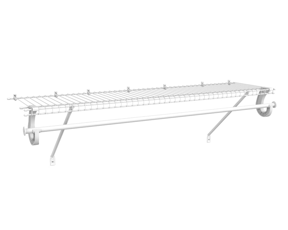 ClosetMaid SuperSlide shelf demonstrates smooth, continuous sliding for easy access to folded garments.