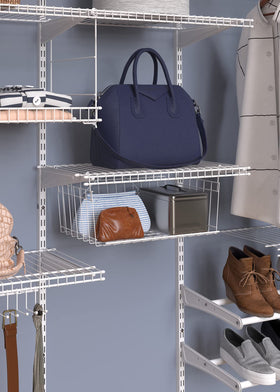 ClosetMaid durable white finish blends with any decor.