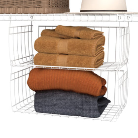 ClosetMaid ventilated wire basket design promotes airflow around stored items.