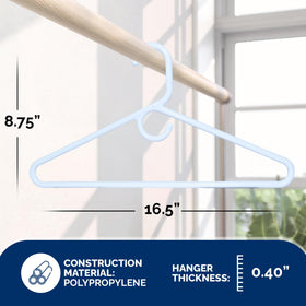 ClosetSelect heavy-duty hanger close-up highlighting shoulder support and rigidity