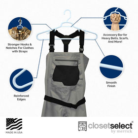 ClosetSelect Merrick notched accessory bar for belts and scarves.