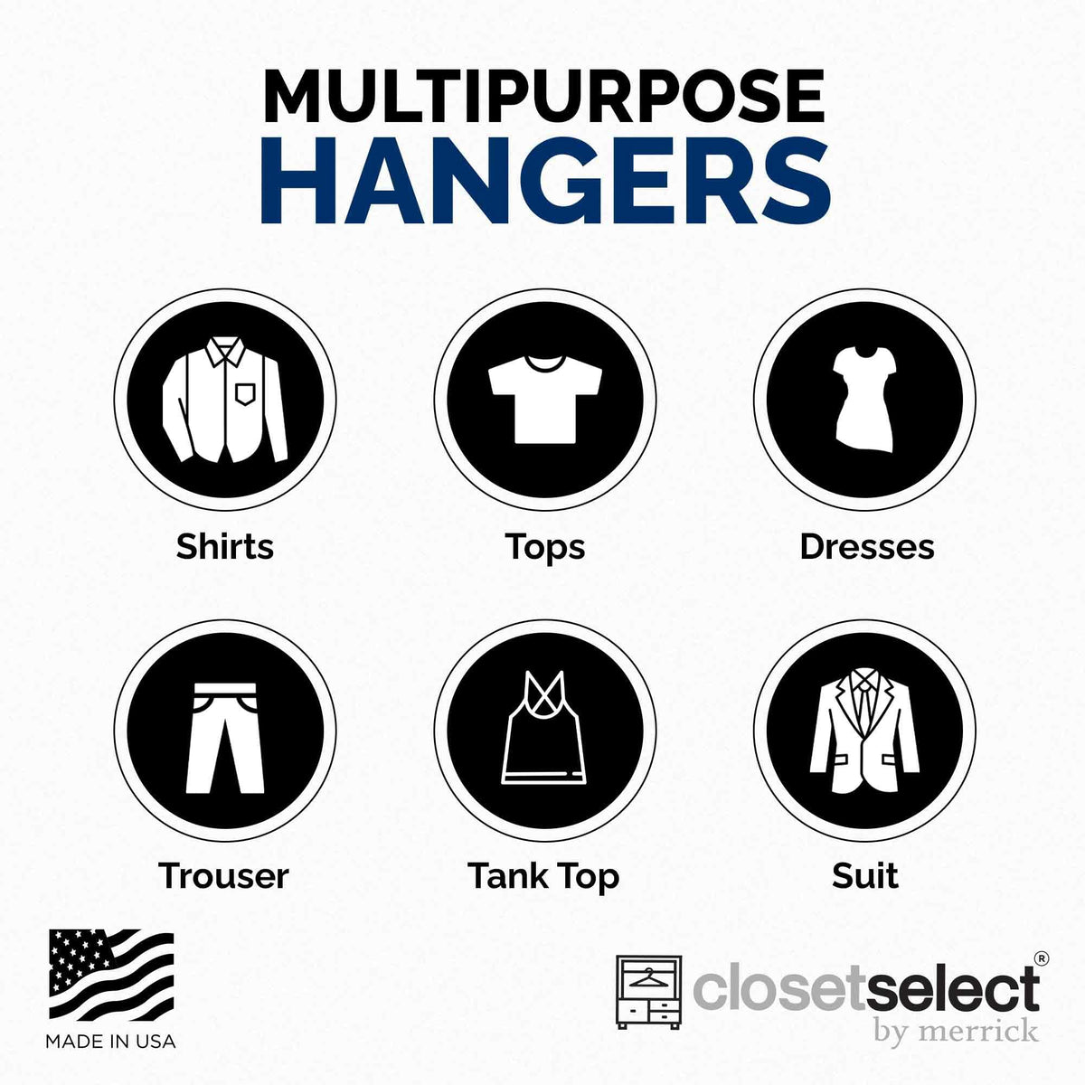 ClosetSelect Merrick suit-coat hanger keeps jackets wrinkle-free.