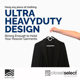 ClosetSelect snag-free surfaces prevent fabric catching on shirts.