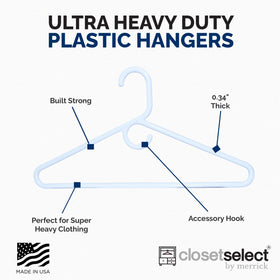 ClosetSelect space-saving hangers help maximize closet organization.