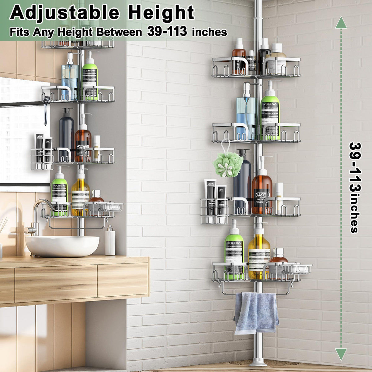 Clothink stainless steel shower shelves resist rust in humid bathrooms.