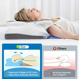 CloudBliss adjustable-height contoured-support for personalized sleeping position.
