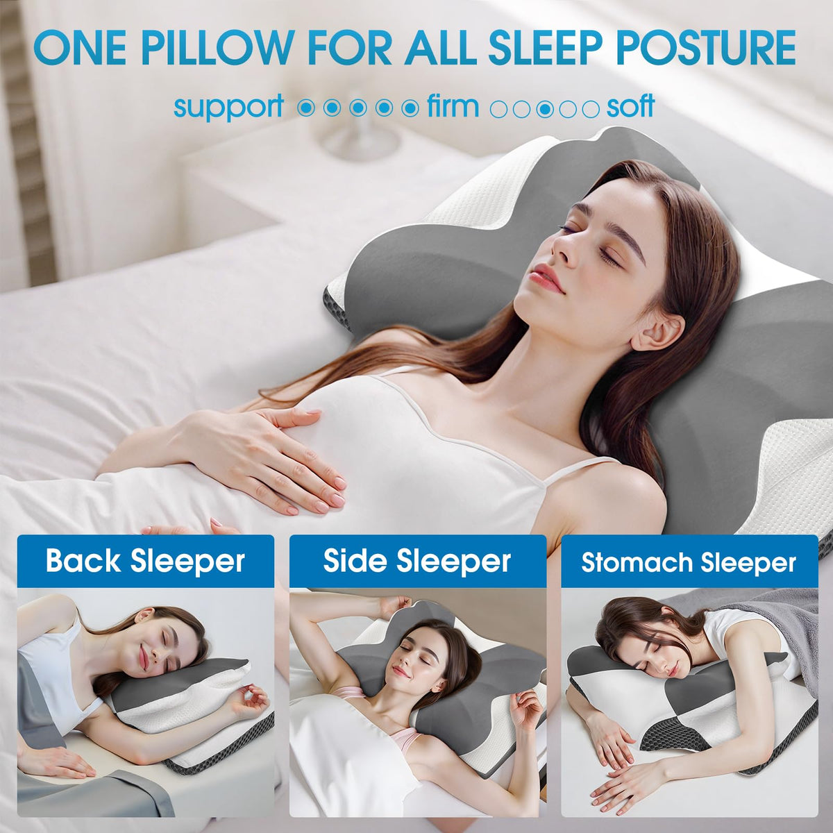 CloudBliss cooling pillowcase with breathable fabric helps stay cool.