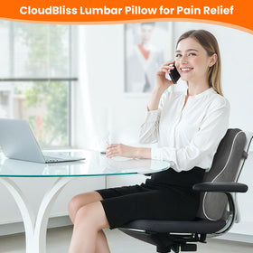 CloudBliss lumbar pillow side profile highlighting spine alignment