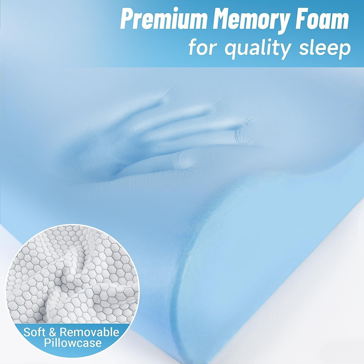CloudBliss ergonomic neck contour supports head and shoulders for better alignment