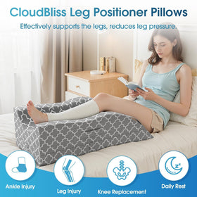 Cooling Ice Silk cover on CloudBliss leg elevation pillow remains breathable.