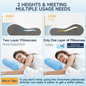 CloudBliss ergonomic neck contour supporting head and shoulders during sleep