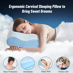 CloudBliss ergonomic cervical contour supports neck and shoulders
