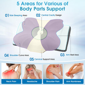 CloudBliss neck-shoulder-support contour provides targeted comfort.