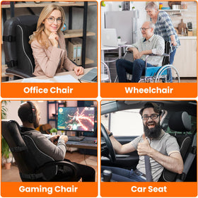 CloudBliss pillow on a car seat for comfortable, supported commutes