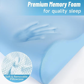 CloudBliss pure cotton pillowcase on blue pillow for skin comfort