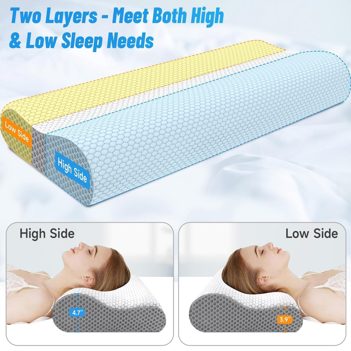 CloudBliss side sleeping illustration highlights stable neck support