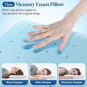 CloudBliss Thin Pillow 2.75 breathable cover with OEKO-TEX safety.