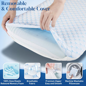 CloudBliss Thin Pillow 2.75 rolled for travel, compact and portable.