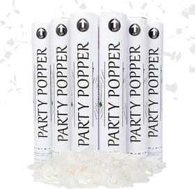 Clover 12-inch confetti cannon 6-pack ready for larger celebrations.