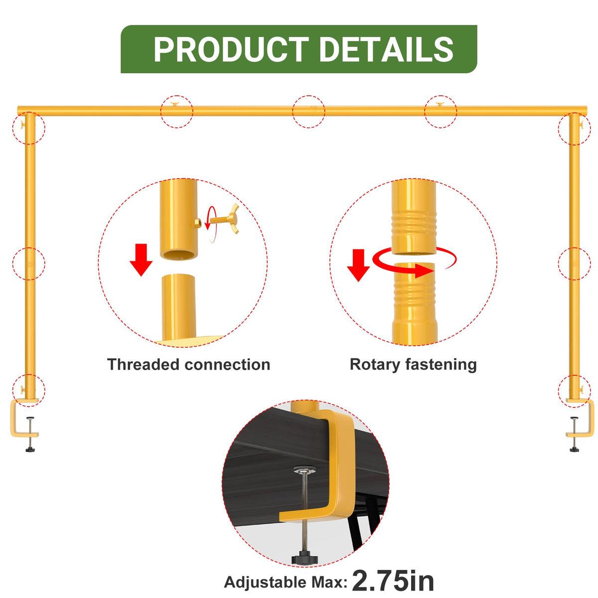 CludPark heavy-duty metal frame provides stable support for lights, garlands, or florals.