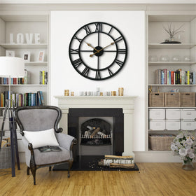 CLXEAST Entryway wall clock 24-inch greets guests with clear time cues.