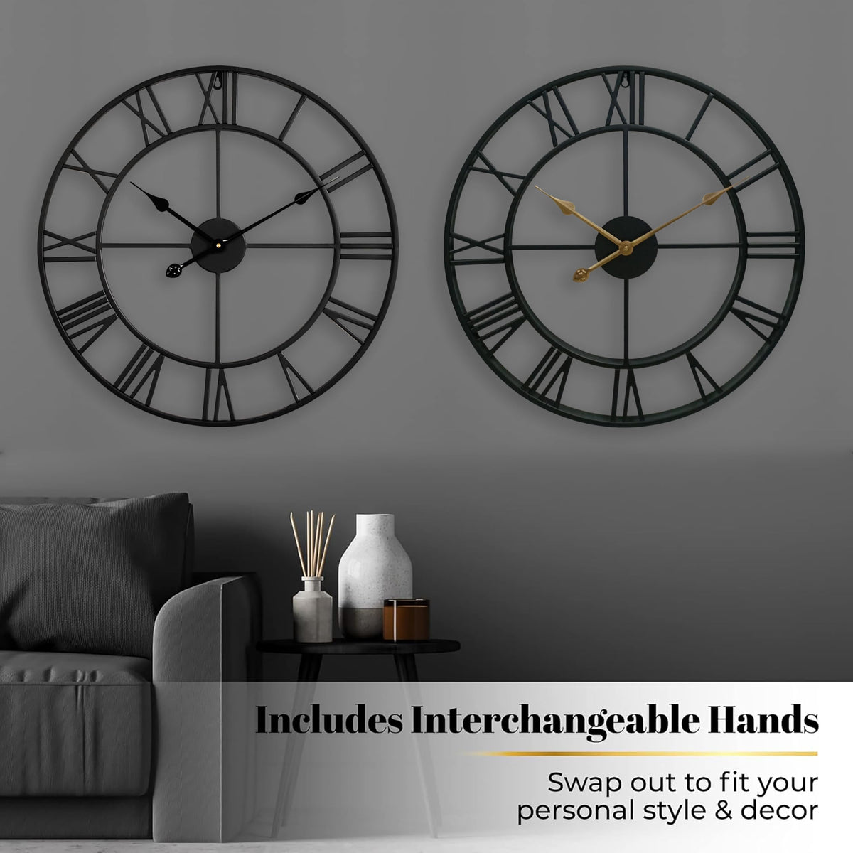 CLXEAST Large roman numeral dining room clock reads easily from across the table.