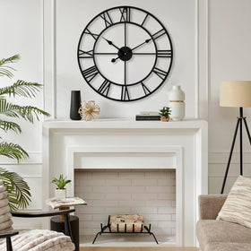 CLXEAST Living room clock with roman numerals elevates home decor and readability.