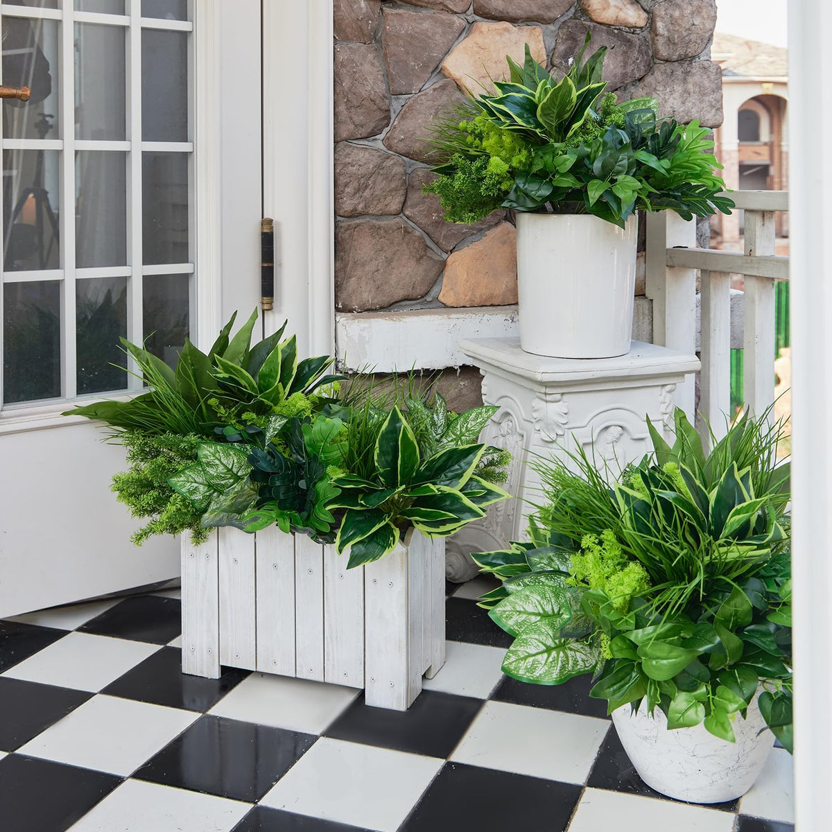 Clycaloor artificial greenery for garden border and privacy
