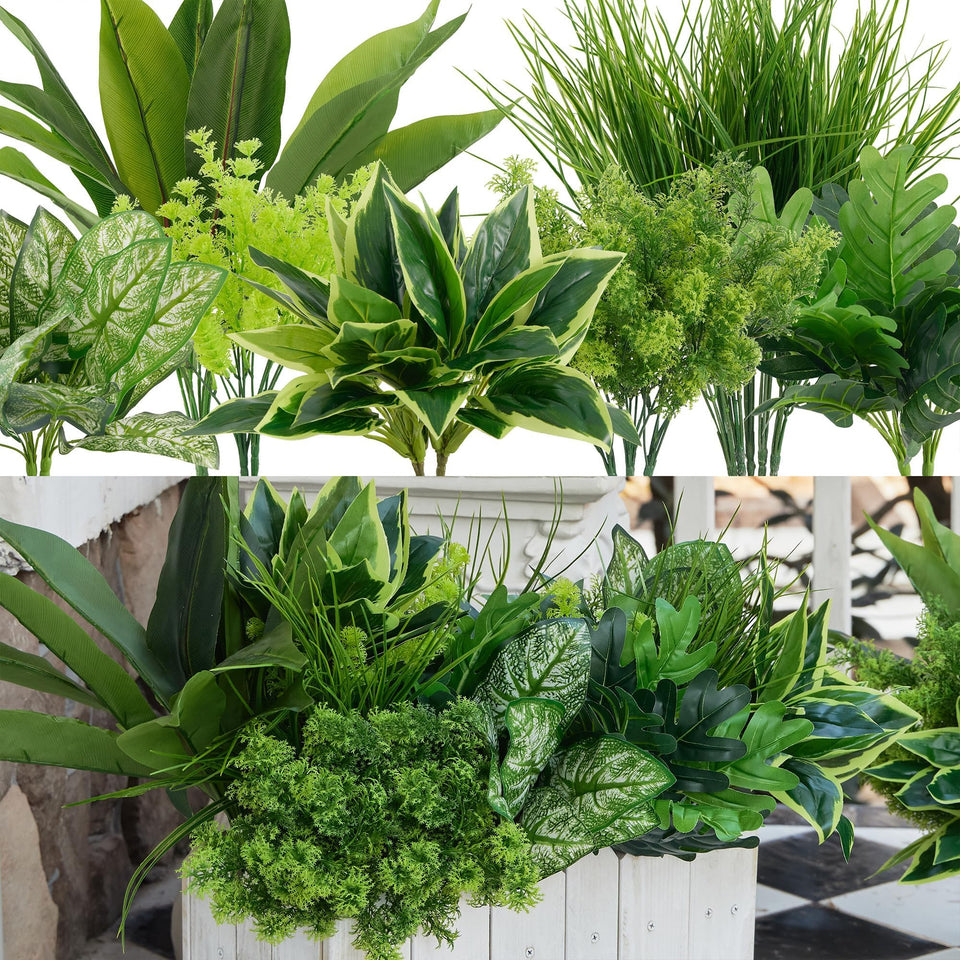 Clycaloor 18Pcs outdoor boxwood stems for porch decor and natural look