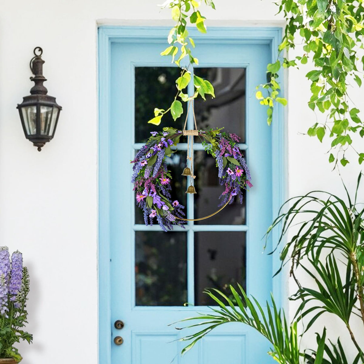CMINAUS Wreath size 43x35 cm fits doors, windows, or walls gracefully.