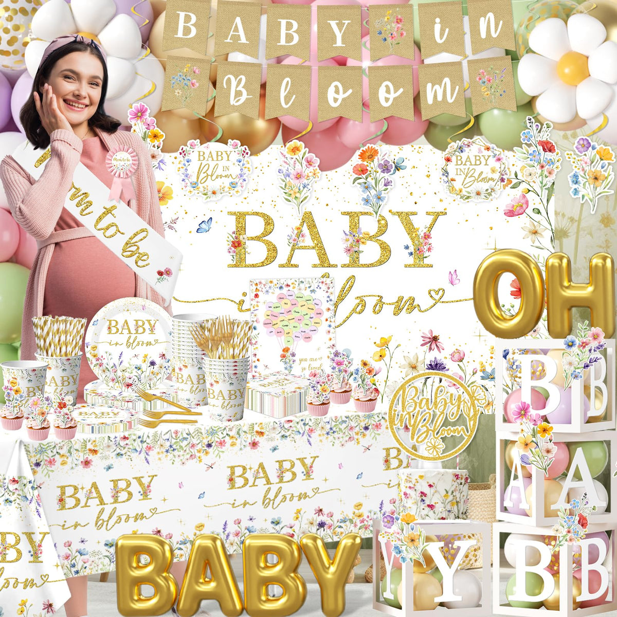 CMUSKO Baby in Bloom backdrop creates floral ambiance for photos