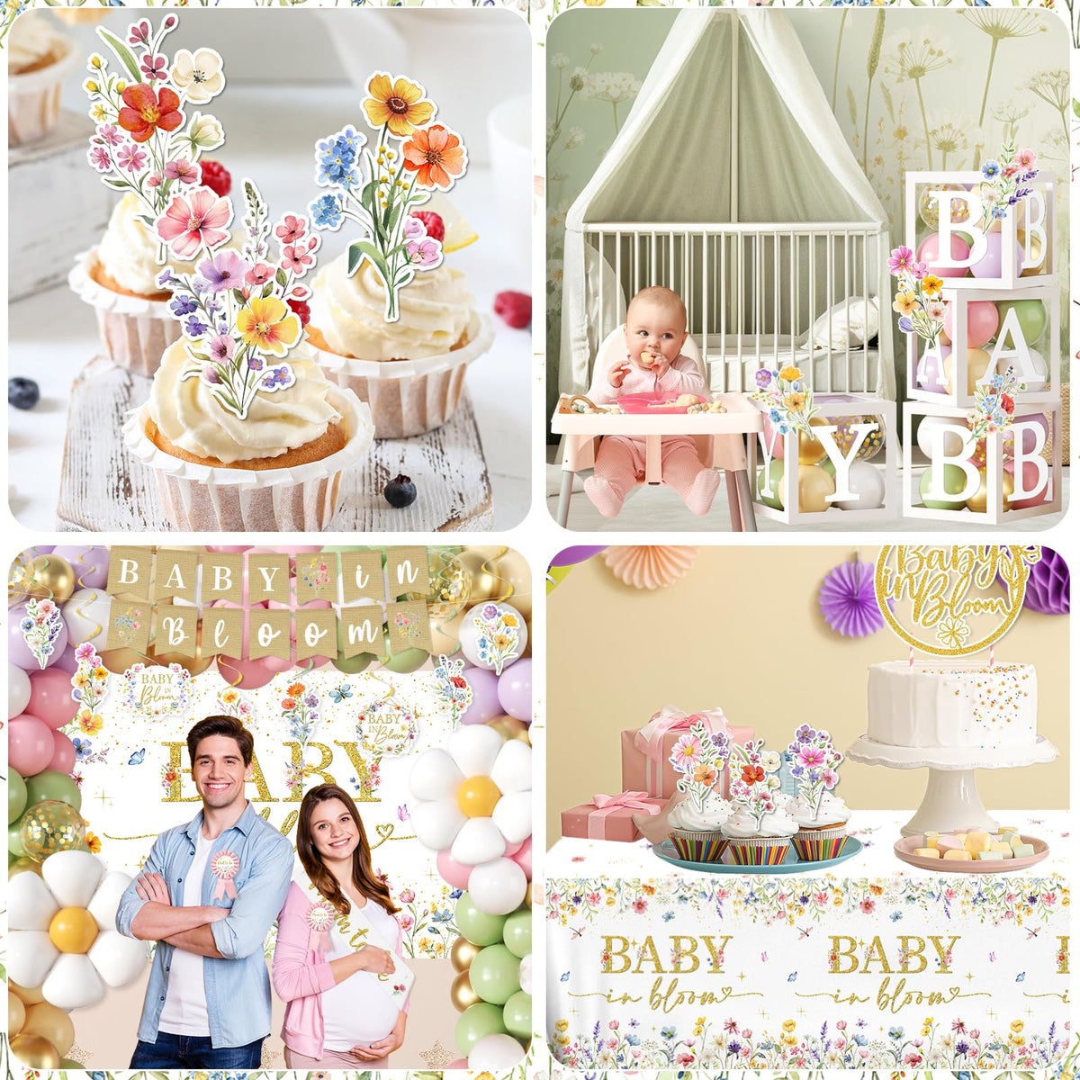 CMUSKO Baby in Bloom balloon arch garland elevates spring celebration