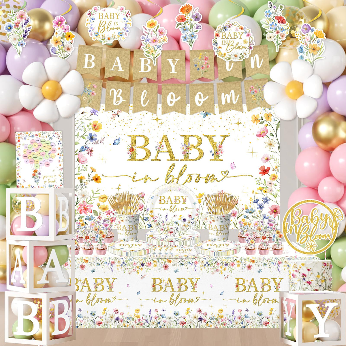 CMUSKO Baby in Bloom cupcake toppers enhance treats and photos
