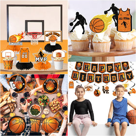 CMUSKO hanging swirls create dynamic motion for a sports-themed party